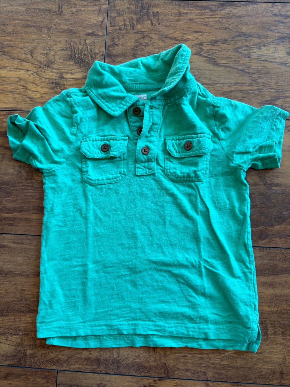 Old Navy Bright Teal Short-Sleeve Polo with Pocket Flaps